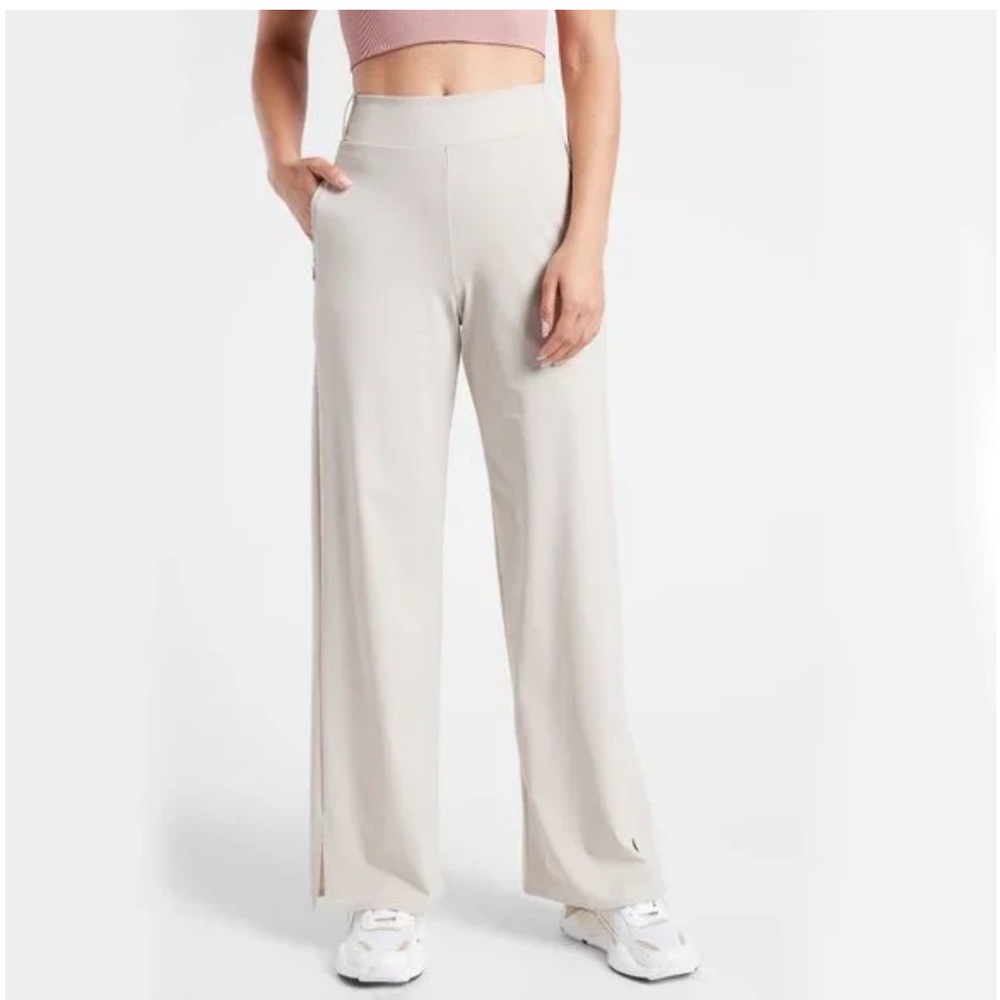 Athleta Cream Wide Leg Pants
